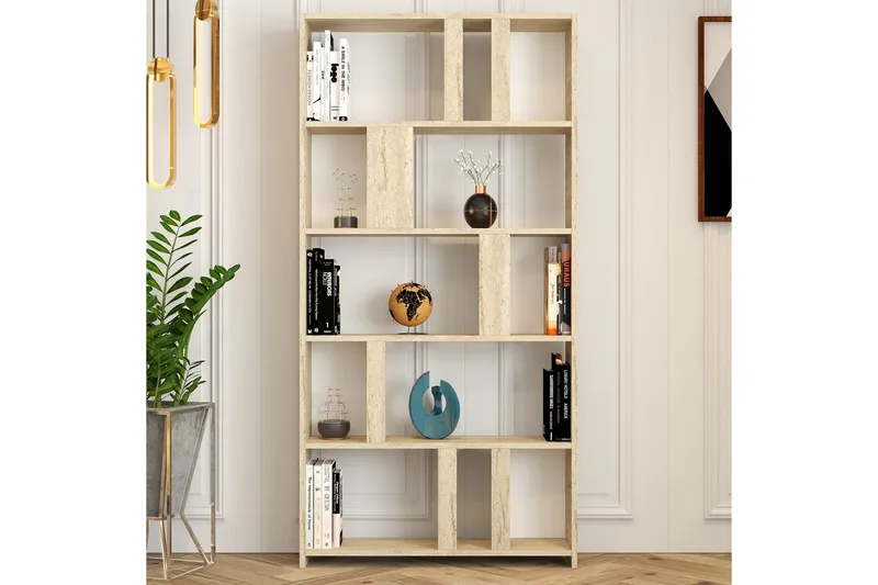 Timiza Bokhylle 90 cm i Eik - Beige - Oppbevaring - Hyller - Bokhylle