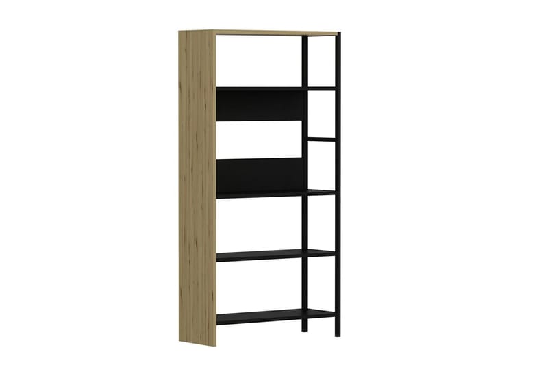 Tiran Bokhylle 90 cm - Antrasitt/Eik/Svart - Oppbevaring - Hyller - Bokhylle