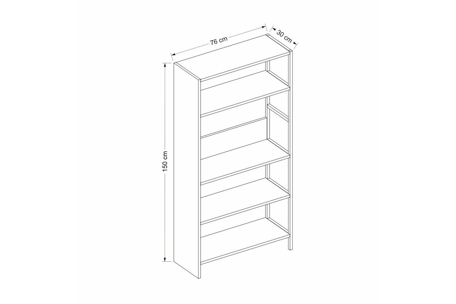 Tiran Bokhylle 90 cm - Antrasitt/Eik/Svart - Oppbevaring - Hyller - Bokhylle