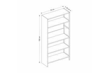 Tiran Bokhylle 90 cm - Antrasitt/Eik/Svart - Oppbevaring - Hyller - Bokhylle