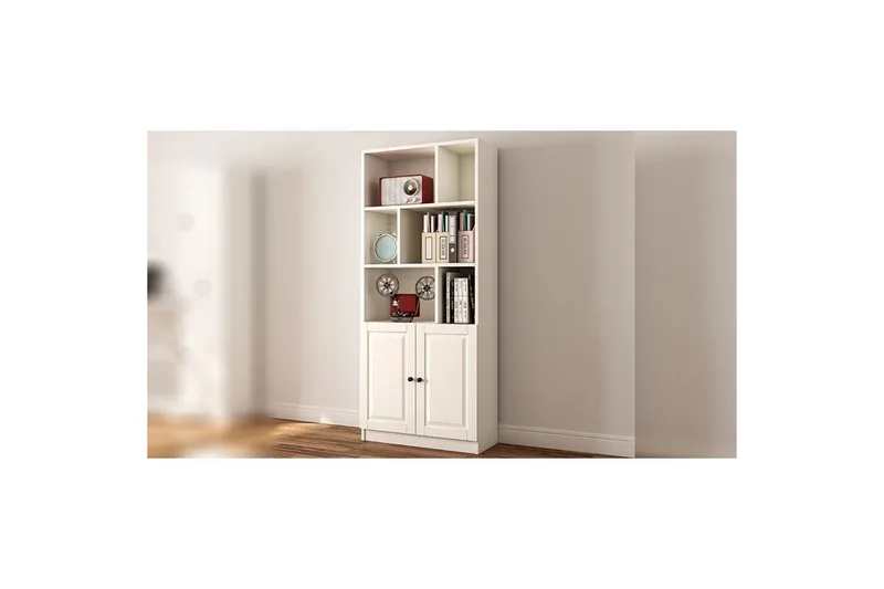 Torvin Bokhylle 70 cm i Malt Tre - Hvit - Oppbevaring - Hyller - Bokhylle