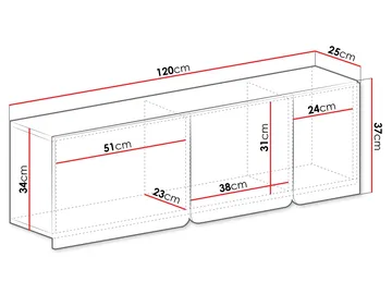 Travic Vegghengt Skap 120 cm - Oppbevaring - Hyller - Vegghylle