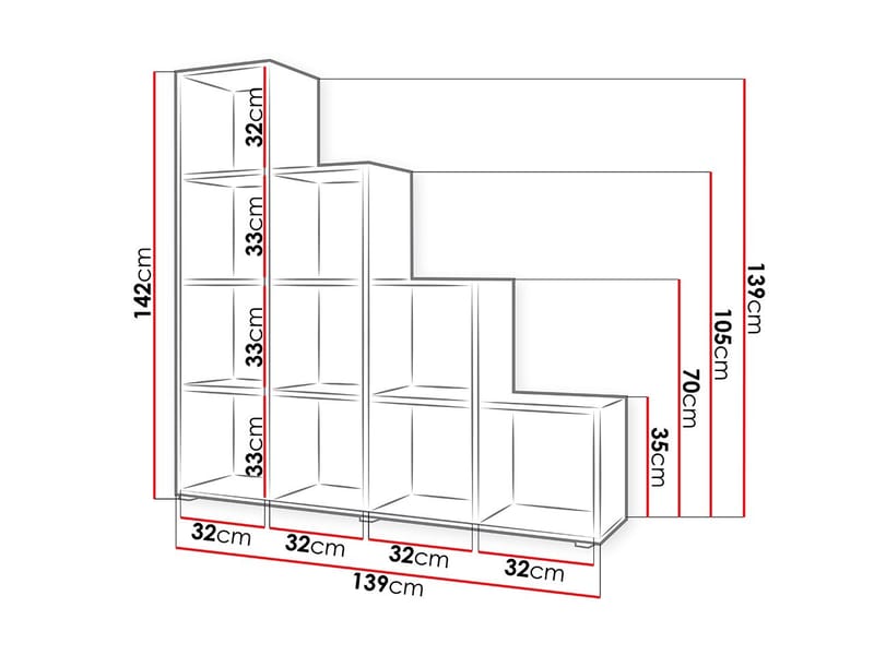 Triorana Hylle 139 cm - beige - Oppbevaring - Hyller - Hylleplan & hyllekonsoll