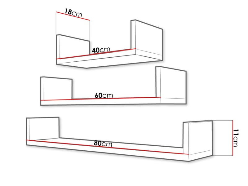 Triorana Vegghylle 80 cm - beige - Oppbevaring - Hyller - Vegghylle