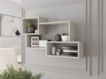 Triorana Vegghylle 87 cm - beige - Oppbevaring - Hyller - Hylleplan & hyllekonsoll