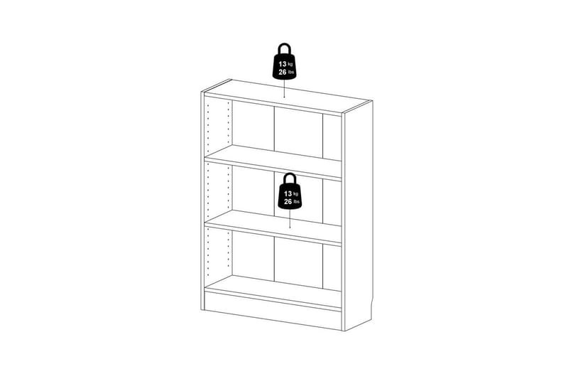 Trysil Bokhylle 79 cm i Eik - Beige - Oppbevaring - Hyller - Bokhylle