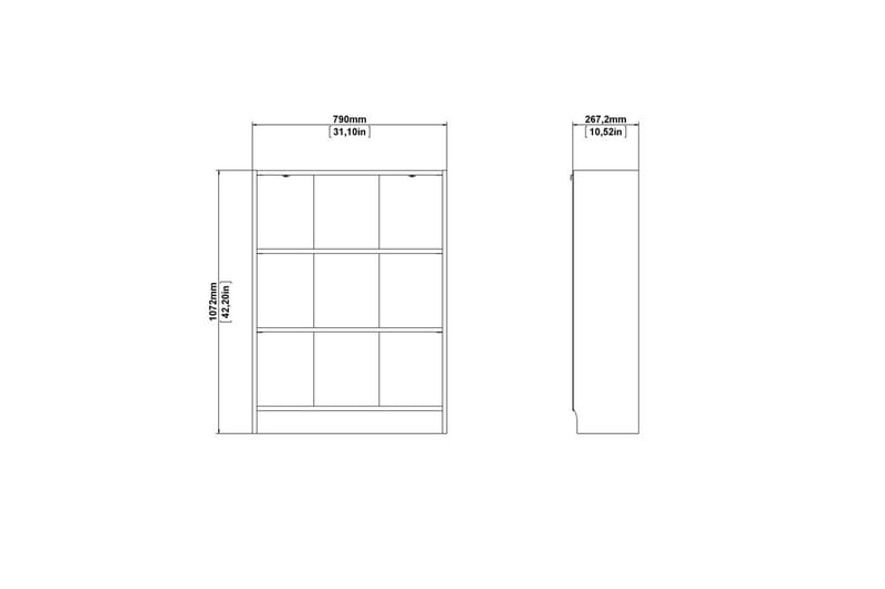 Trysil Bokhylle 79 cm i Eik - Beige - Oppbevaring - Hyller - Bokhylle