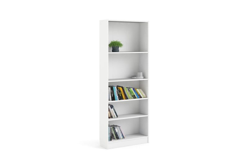 Trysil Bokhylle 79 cm i Malt Tre - Hvit - Oppbevaring - Hyller - Bokhylle