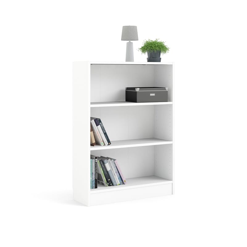 Trysil Bokhylle 79 cm med 2 Hyller i Malt Tre - Hvit - Oppbevaring - Hyller - Bokhylle