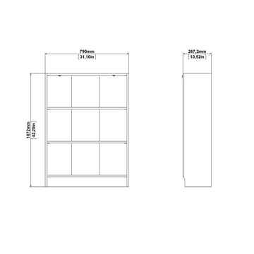 Trysil Bokhylle 79 cm med 2 Hyller i Malt Tre - Hvit - Oppbevaring - Hyller - Bokhylle