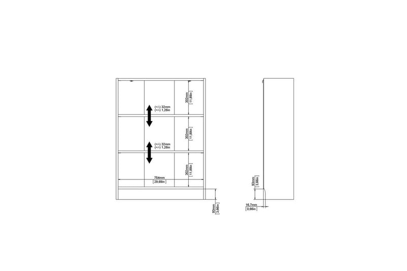Trysil Bokhylle 79 cm - Natur - Oppbevaring - Hyller - Bokhylle