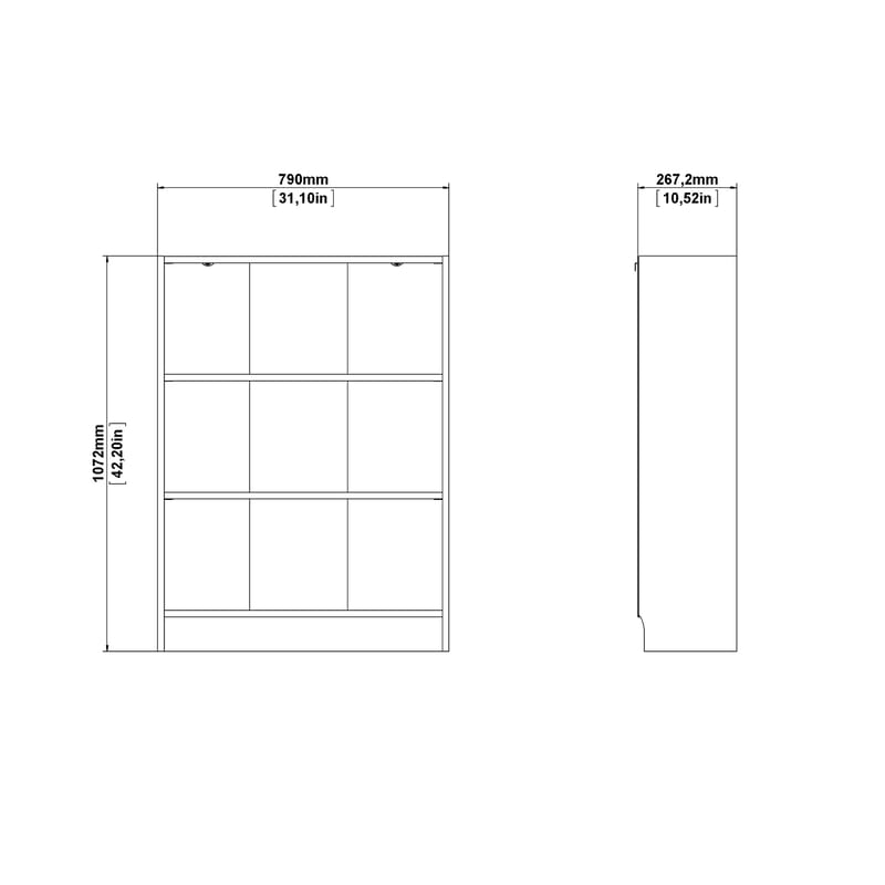 Trysil Bokhylle med 2 hyller 79x27x107 cm - Oppbevaring - Hyller - Bokhylle