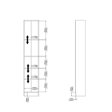 Trysil Bokhylle med 4 hyller 41x27x203 cm - Oppbevaring - Hyller - Bokhylle