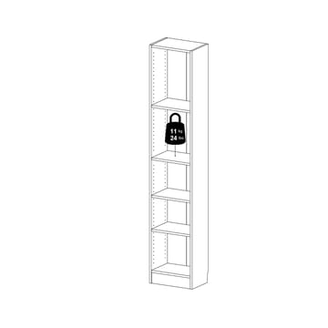 Trysil Bokhylle med 4 hyller 41x27x203 cm - Oppbevaring - Hyller - Bokhylle