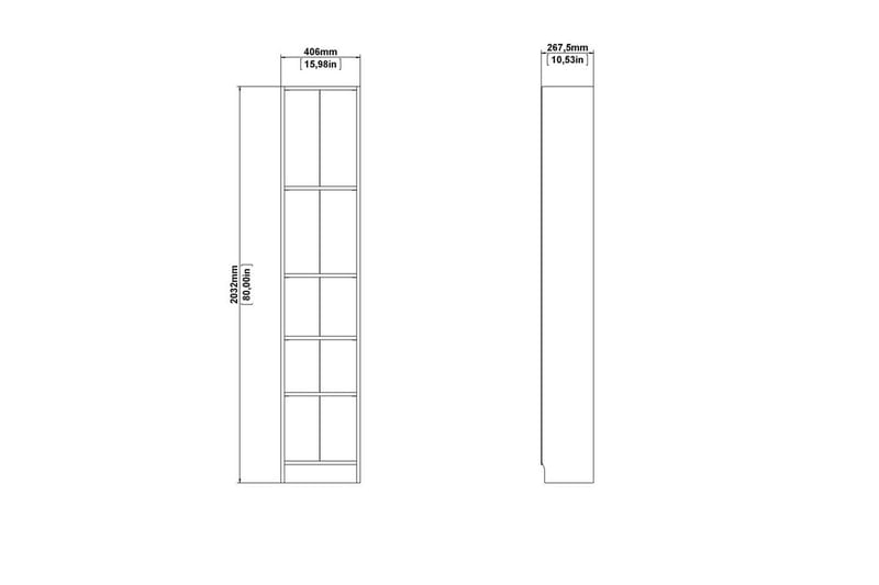Trysil hylle 40,6x26,75 cm - Eikestruktur - Oppbevaring - Hyller - Bokhylle