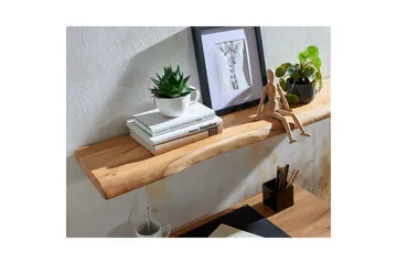 Tv-hylla Wohnling Vägghylla Wohnling träkant, massivt trä, flytande hylla, lantlig stil 100x26 cm - Oppbevaring - Hyller - Vegghylle