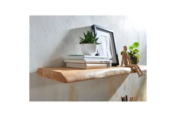 Tv-hylla Wohnling Vägghylla Wohnling träkant, massivt trä, flytande hylla, lantlig stil 120x26 cm - Oppbevaring - Hyller - Vegghylle