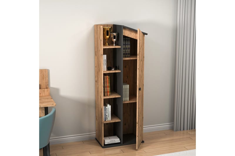 Valerin Bokhylle 60 cm - Brun/Antrasitt - Oppbevaring - Hyller - Bokhylle