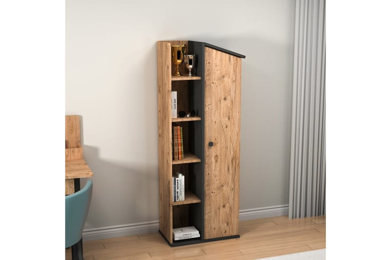 Valerin Bokhylle 60 cm - Brun/Antrasitt - Oppbevaring - Hyller - Bokhylle