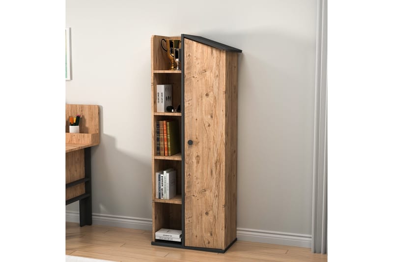 Valerin Bokhylle 60 cm - Brun/Antrasitt - Oppbevaring - Hyller - Bokhylle