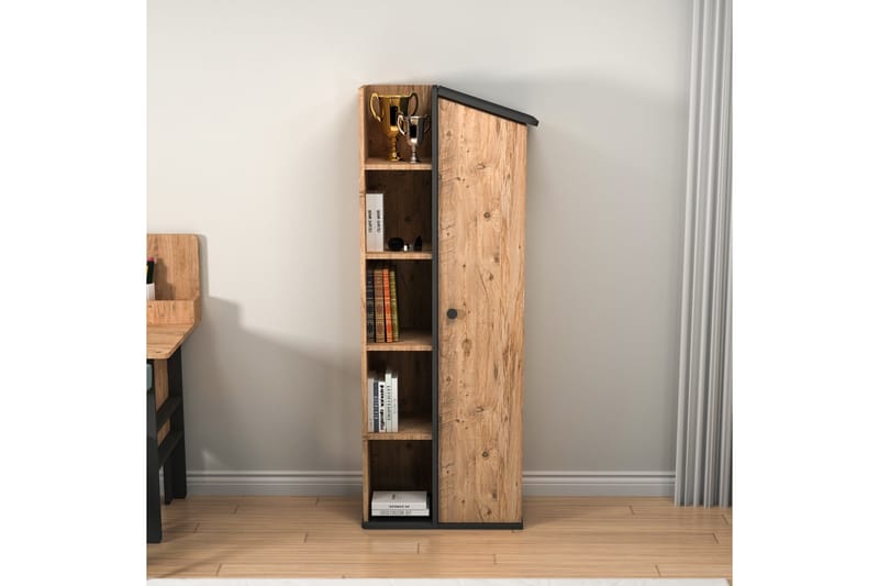 Valerin Bokhylle 60 cm - Brun/Antrasitt - Oppbevaring - Hyller - Bokhylle
