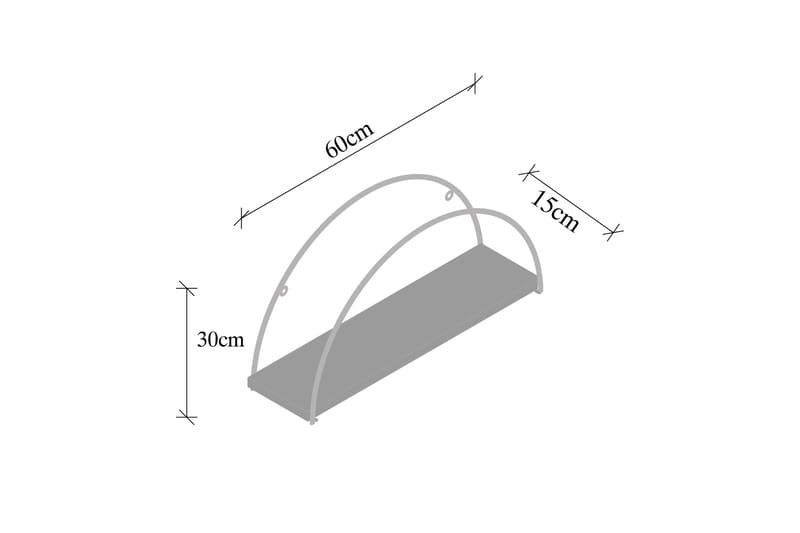 Achene Vegghylle 60x15 cm Hylle - Oppbevaring - Hyller - Vegghylle