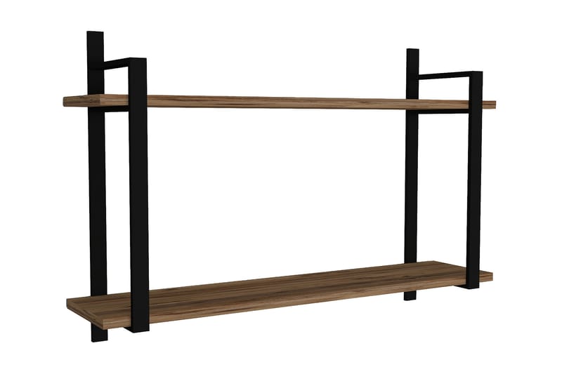 Aguien Vegghylle 90x22 cm 2 Hyller - Mørkebrun - Oppbevaring - Hyller - Vegghylle
