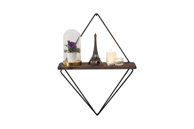 Amstelveen Vegghylle 15x27 cm - Svart / Valnøtt - Oppbevaring - Hyller - Vegghylle