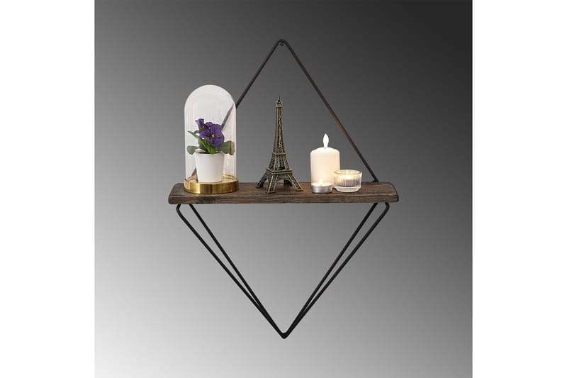 Amstelveen Vegghylle 15x27 cm - Svart / Valnøtt - Oppbevaring - Hyller - Vegghylle