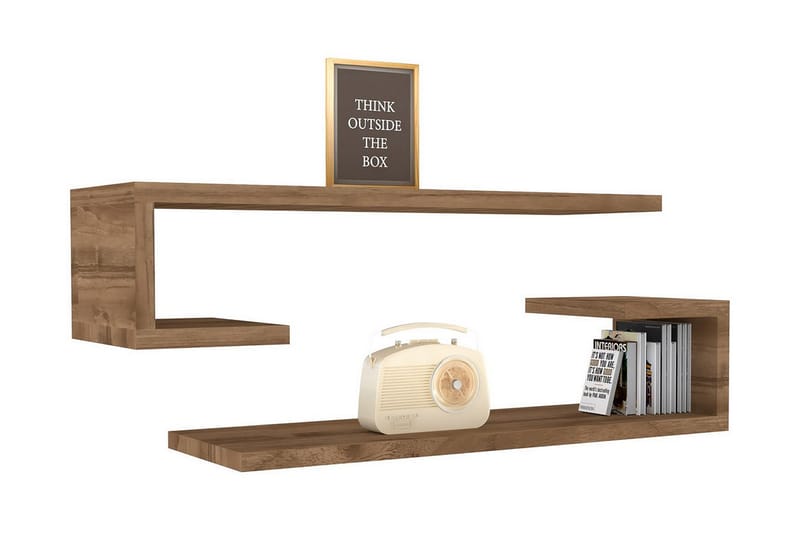 Andifli Vegghylle 60x15 cm - Brun - Oppbevaring - Hyller - Vegghylle