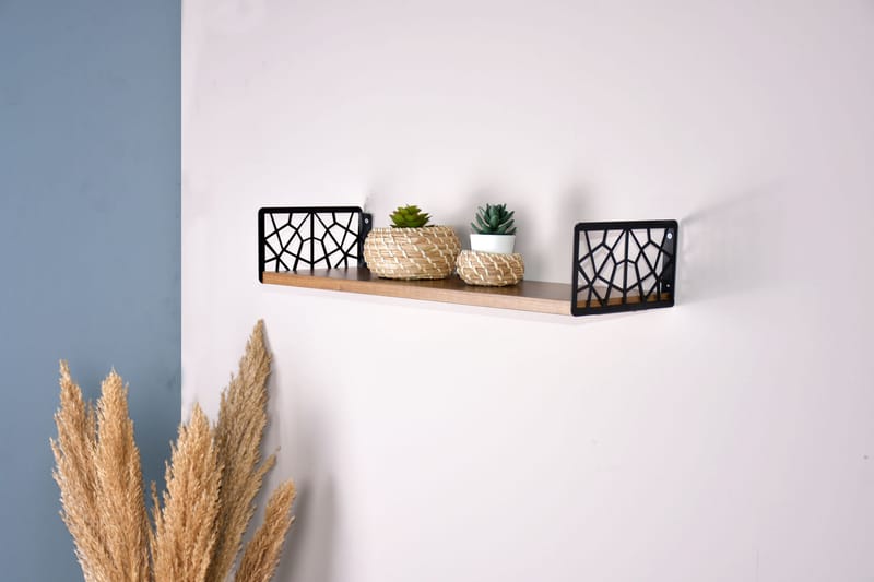 Andifli Vegghylle 60x20 cm - Brun - Oppbevaring - Hyller - Vegghylle