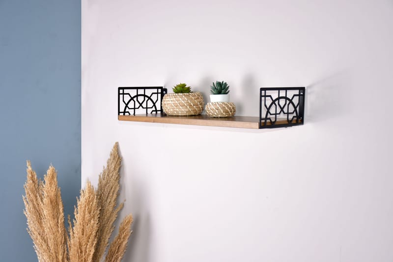 Andifli Vegghylle 60x20 cm - Brun - Oppbevaring - Hyller - Vegghylle