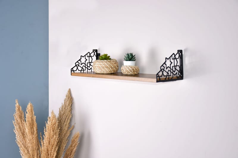 Andifli Vegghylle 60x20 cm - Brun - Oppbevaring - Hyller - Vegghylle