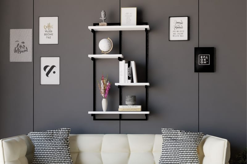 Andifli Vegghylle 70x120 cm - Hvit - Oppbevaring - Hyller - Vegghylle