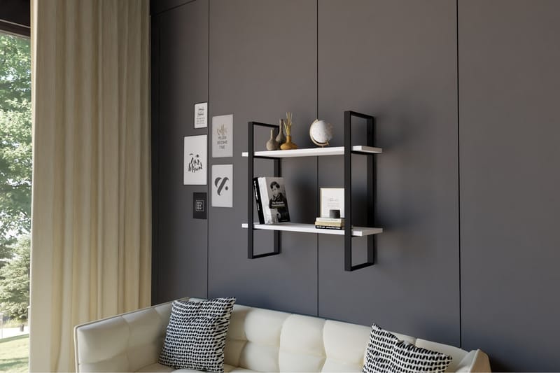 Andifli Vegghylle 70x70 cm - Hvit - Oppbevaring - Hyller - Vegghylle