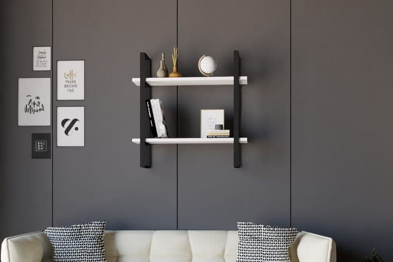 Andifli Vegghylle 70x70 cm - Hvit - Oppbevaring - Hyller - Vegghylle