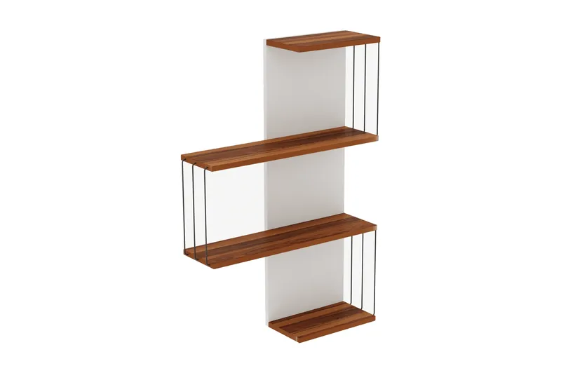 Ansizca Vegghylle 96x65 cm - Natur/Hvit - Oppbevaring - Hyller - Vegghylle