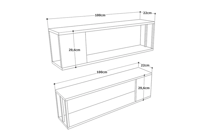 Aobrey Vegghylle 22x100 cm - Natur - Oppbevaring - Hyller - Vegghylle