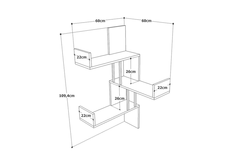 Aobrey Vegghylle 60x60 cm - Natur - Oppbevaring - Hyller - Vegghylle