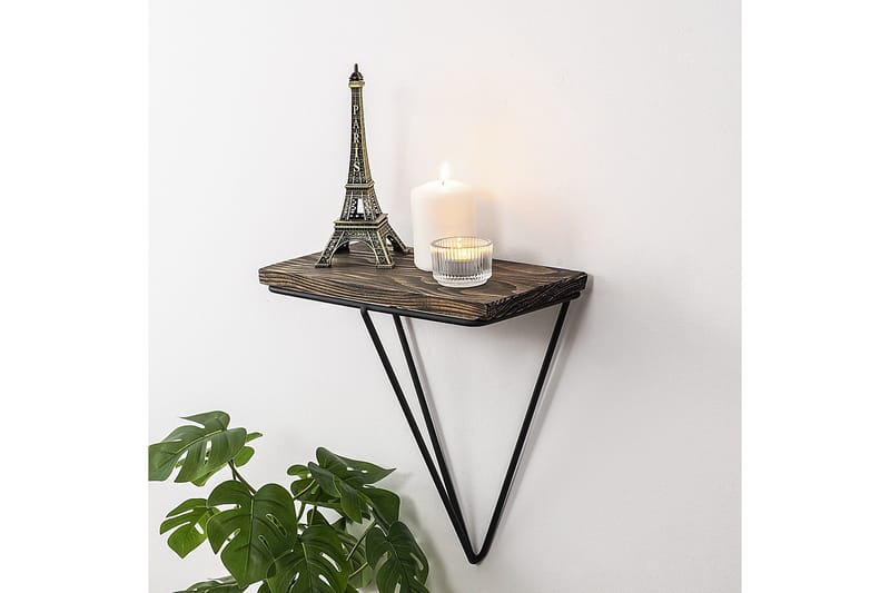 Arsenal Vegghylle 15x27 cm - Svart / Valnøtt - Oppbevaring - Hyller - Vegghylle