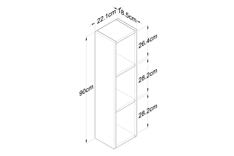 Bennerto Vegghylle 19x22 cm - Valnøtt - Oppbevaring - Hyller - Vegghylle