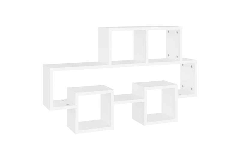Bilformet vegghylle hvit 82x15x51 cm sponplate - Hvit - Oppbevaring - Hyller - Vegghylle