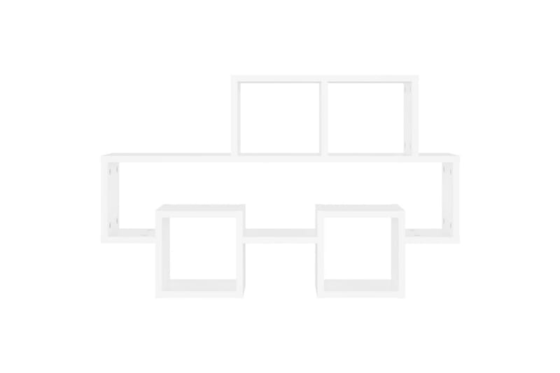 Bilformet vegghylle hvit 82x15x51 cm sponplate - Hvit - Oppbevaring - Hyller - Vegghylle
