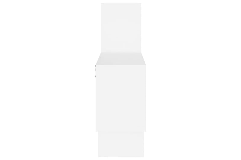 Bilformet vegghylle hvit 82x15x51 cm sponplate - Hvit - Oppbevaring - Hyller - Vegghylle