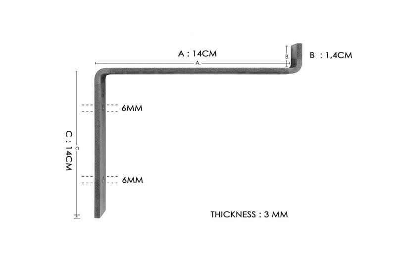 Bogel Vegghylle 60 cm - Svart / Valnøtt - Oppbevaring - Hyller - Vegghylle