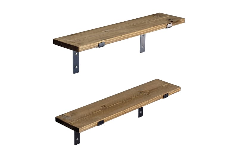 Bogel Vegghylle 60 cm - Svart / Valnøtt - Oppbevaring - Hyller - Vegghylle