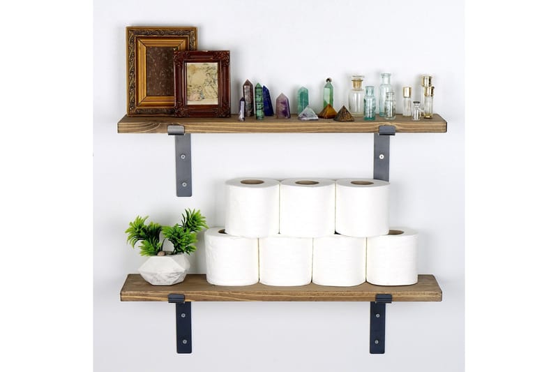 Bogel Vegghylle 60 cm - Svart / Valnøtt - Oppbevaring - Hyller - Vegghylle