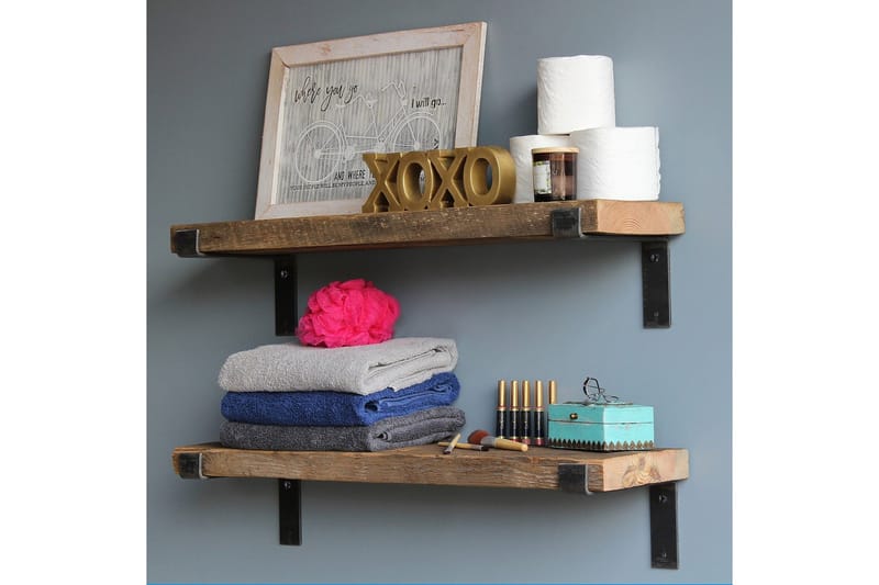 Bogel Vegghylle 60 cm - Svart / Valnøtt - Oppbevaring - Hyller - Vegghylle