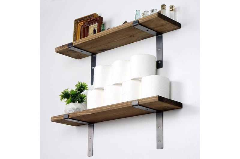 Bogel Vegghylle 60 cm - Svart / Valnøtt - Oppbevaring - Hyller - Vegghylle