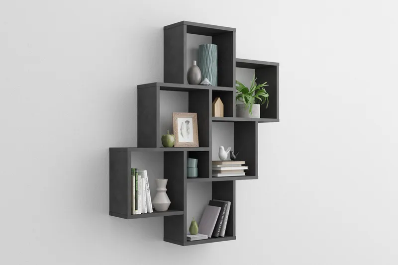 Brishana Vegghylle 81 cm - Svart - Oppbevaring - Hyller - Vegghylle